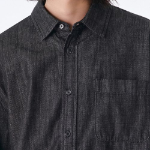 Musinsa Standard Oversized Short Sleeve Denim Shirt – Black