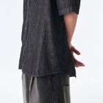 Musinsa Standard Oversized Short Sleeve Denim Shirt – Black