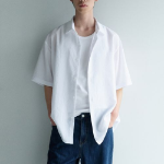 Musinsa Standard Relaxed Linen-Like Short Sleeve Shirt – White