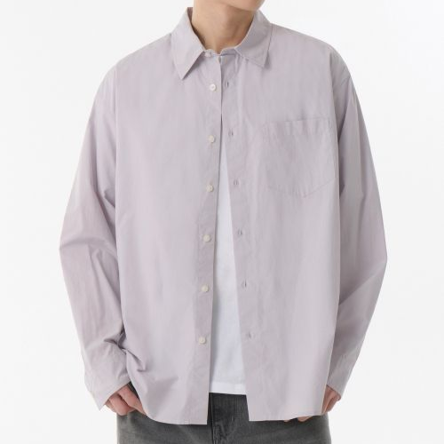 Musinsa Standard Relaxed Soft Poplin Shirt – Light Grey