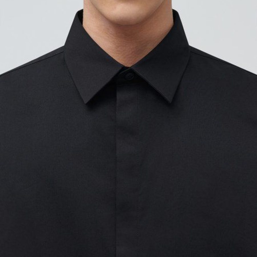 Musinsa Standard Hidden Button Dress Shirt – Black