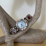 Vintage Antique Bold Cubic Metal Women’s Bracelet Watch — винтажные женские наручные часы с ярким дизайном, украшенные крупными кристаллами