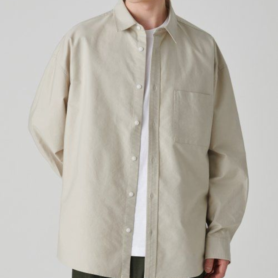 Musinsa Standard Oversized Oxford Shirt – Light Beige