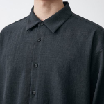 Musinsa Standard Relaxed Linen-Like Shirt – Dark Grey