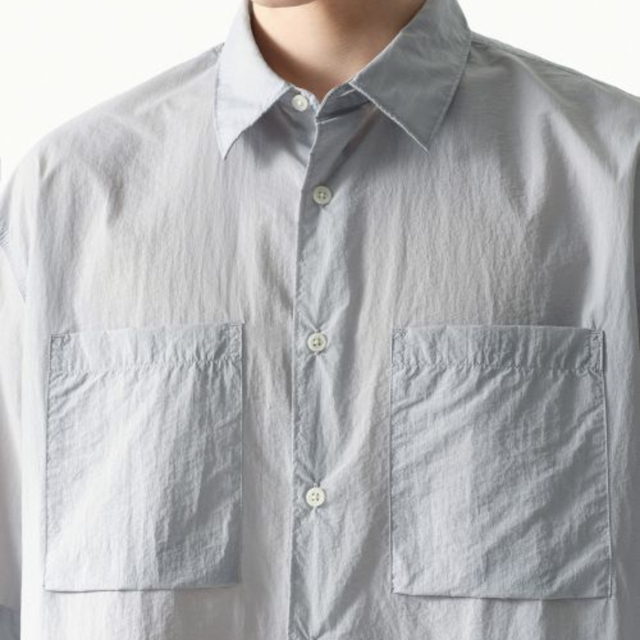 Musinsa Standard City Leisure Lightweight Nylon Oversized Short Sleeve Shirt – Cloudy Blue