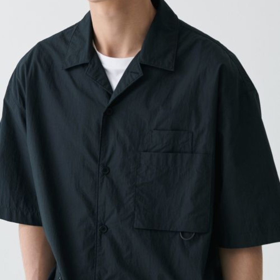 Musinsa Standard City Leisure CN Oversized Glasses Pocket Short Sleeve Shirt – Black