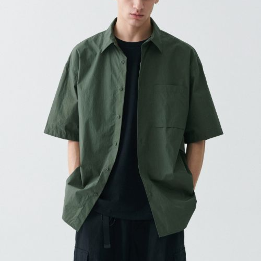Musinsa Standard City Leisure CN Oversized Short Sleeve Shirt – Khaki
