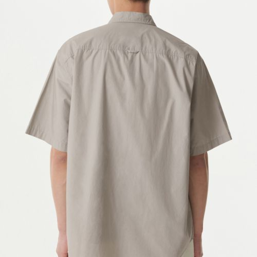 Musinsa Standard Relaxed Washed Poplin Short Sleeve Shirt – Light Beige