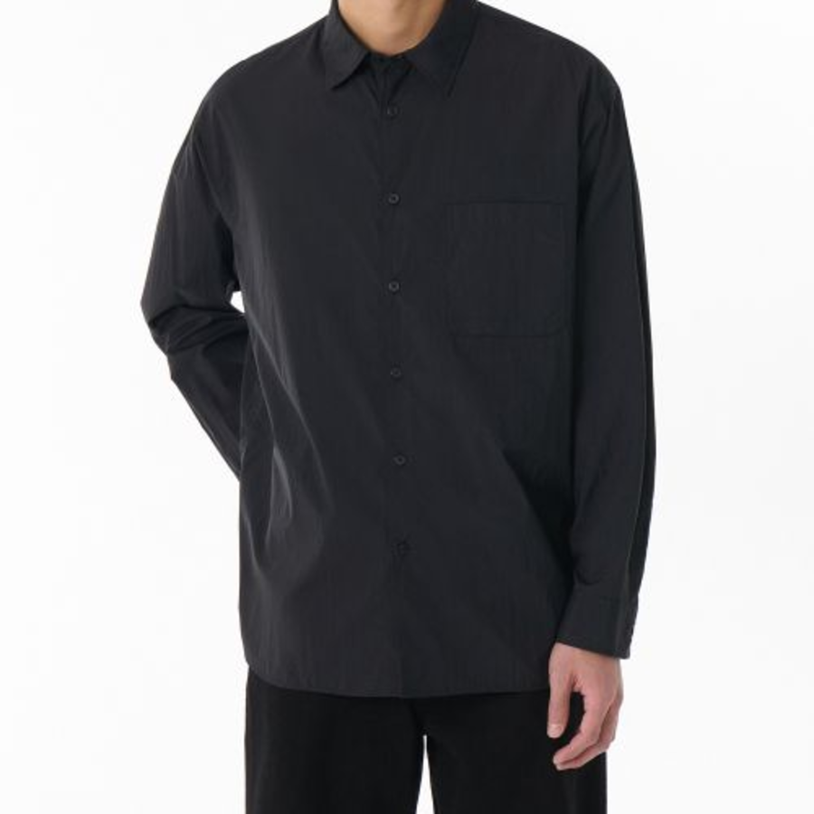 Musinsa Standard Relaxed Lightweight Nylon Shirt – Black