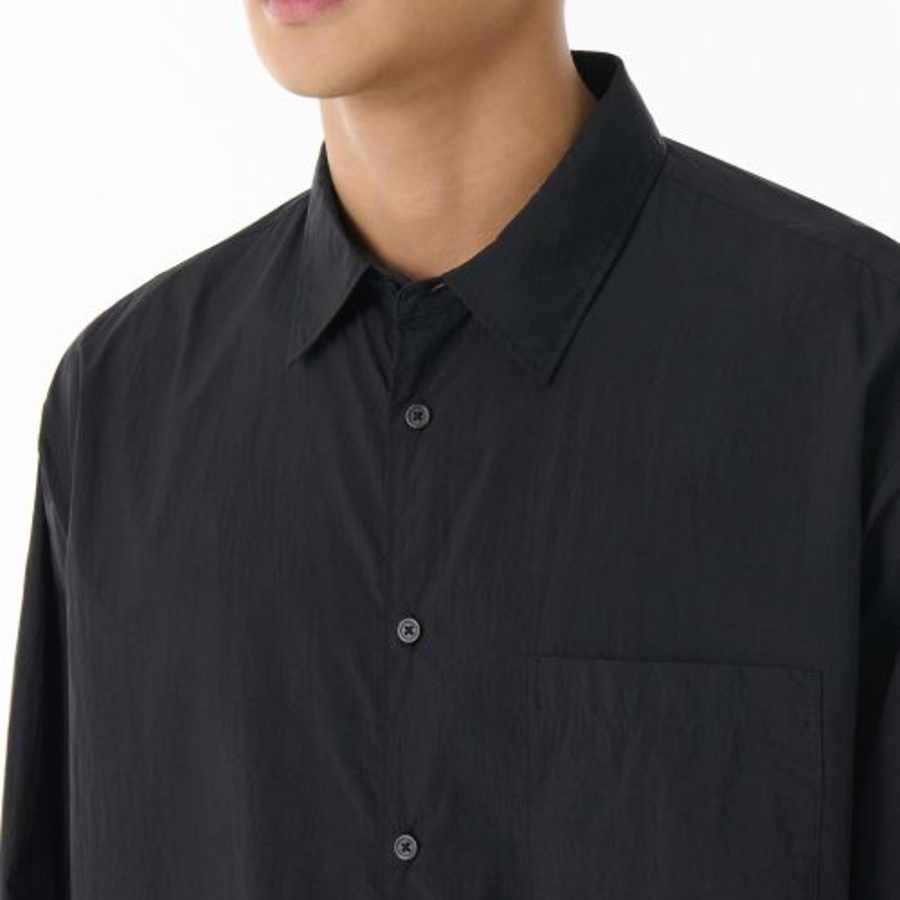 Musinsa Standard Relaxed Lightweight Nylon Shirt – Black