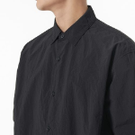 Musinsa Standard Relaxed Nylon Crinkle Short Sleeve Shirt – Black