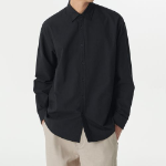 Musinsa Standard Relaxed Fit Oxford Shirt (No Pocket) – Black