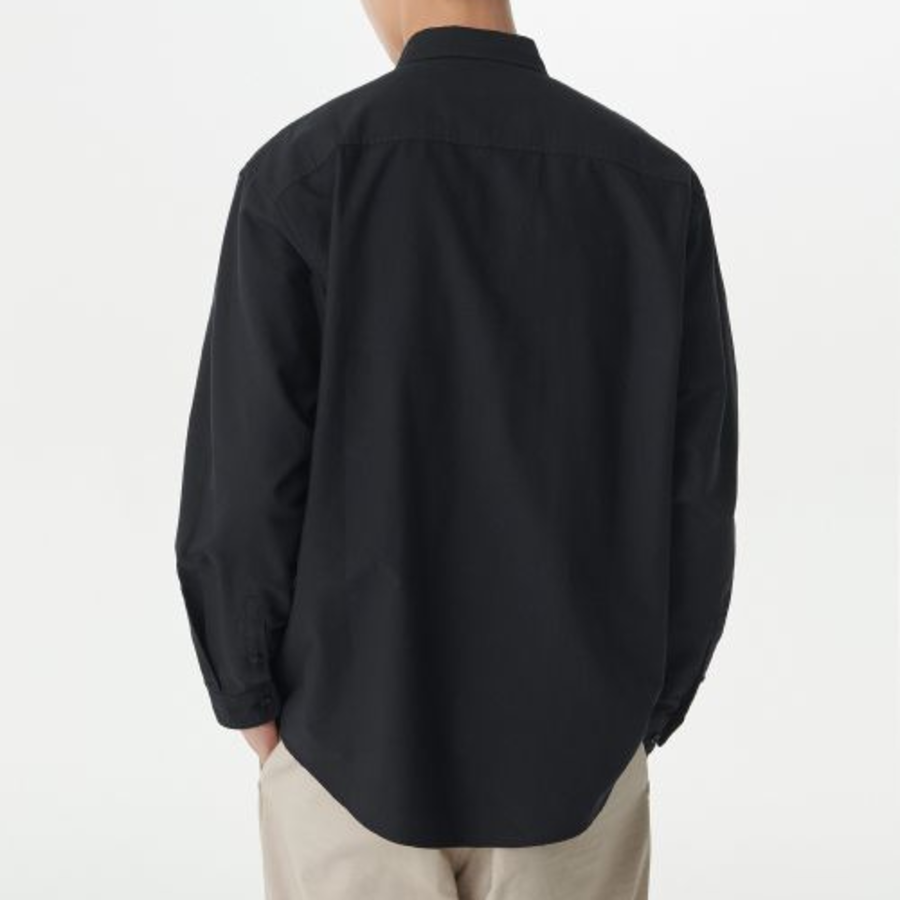 Musinsa Standard Relaxed Fit Oxford Shirt (No Pocket) – Black
