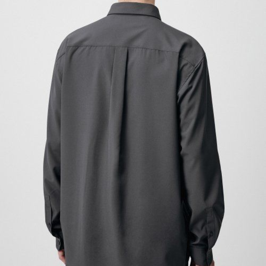 Musinsa Standard Relaxed Fit Silky Shirt – Gunmetal