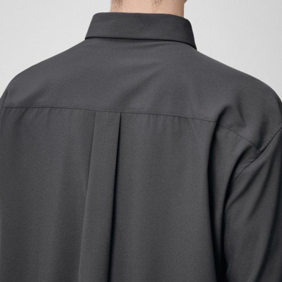 Musinsa Standard Relaxed Fit Silky Shirt – Gunmetal