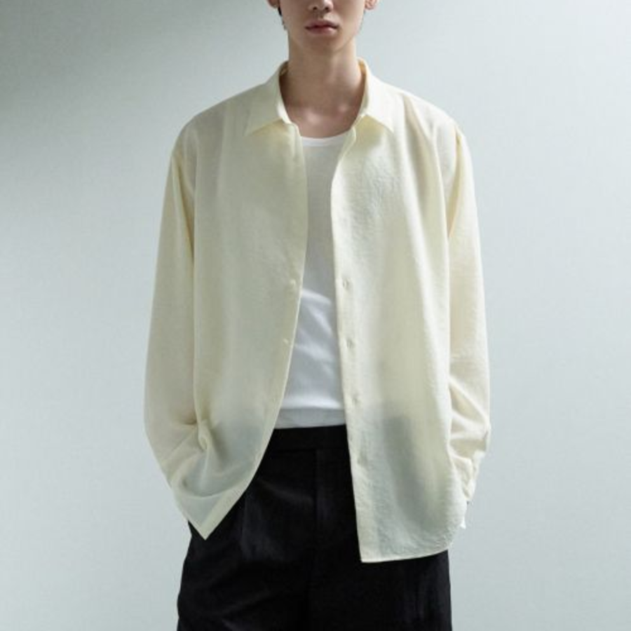 Musinsa Standard Relaxed Linen-Like Shirt – Lemon