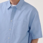 Musinsa Standard Relaxed Oxford Short-Sleeve Shirt – Blue