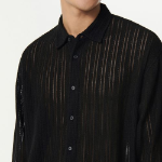 Musinsa Standard Relaxed Crochet Shirt – Black