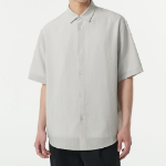 Musinsa Standard Relaxed Linen-Like Short-Sleeve Shirt – Light Grey