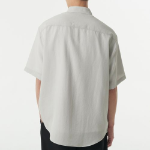 Musinsa Standard Relaxed Linen-Like Short-Sleeve Shirt – Light Grey