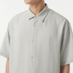 Musinsa Standard Relaxed Linen-Like Short-Sleeve Shirt – Light Grey