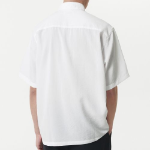 Musinsa Standard Relaxed Linen-Like Tunic Short-Sleeve Shirt – White