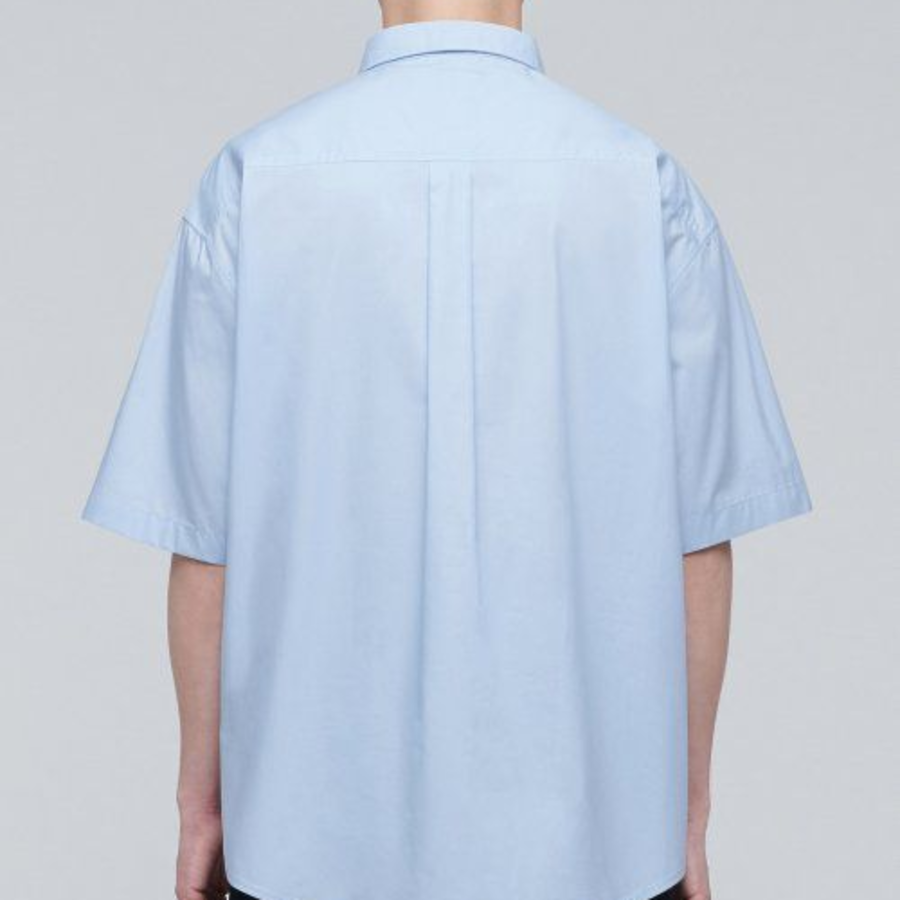 Musinsa Standard Oversized Poplin Short-Sleeve Shirt – Sky Blue