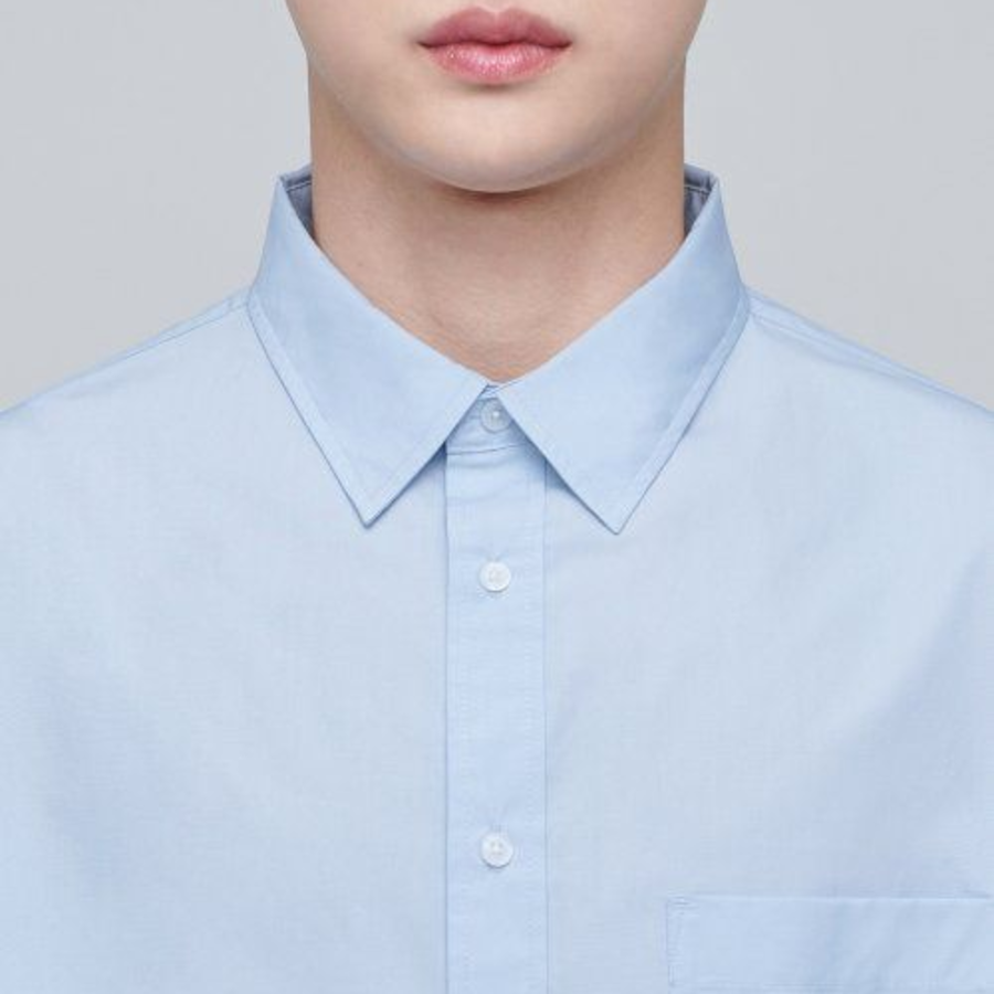 Musinsa Standard Oversized Poplin Short-Sleeve Shirt – Sky Blue