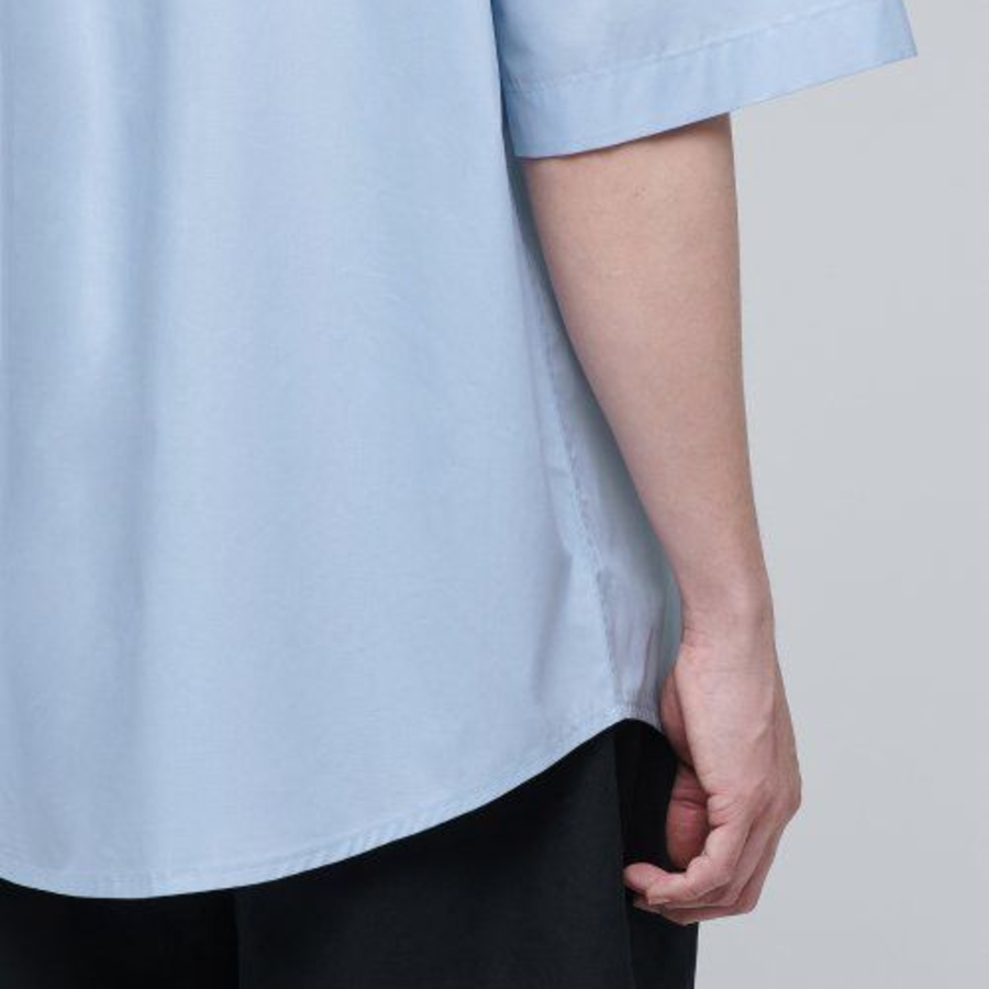 Musinsa Standard Oversized Poplin Short-Sleeve Shirt – Sky Blue