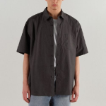 Musinsa Standard Relaxed Soft Poplin Short-Sleeve Shirt – Gunmetal