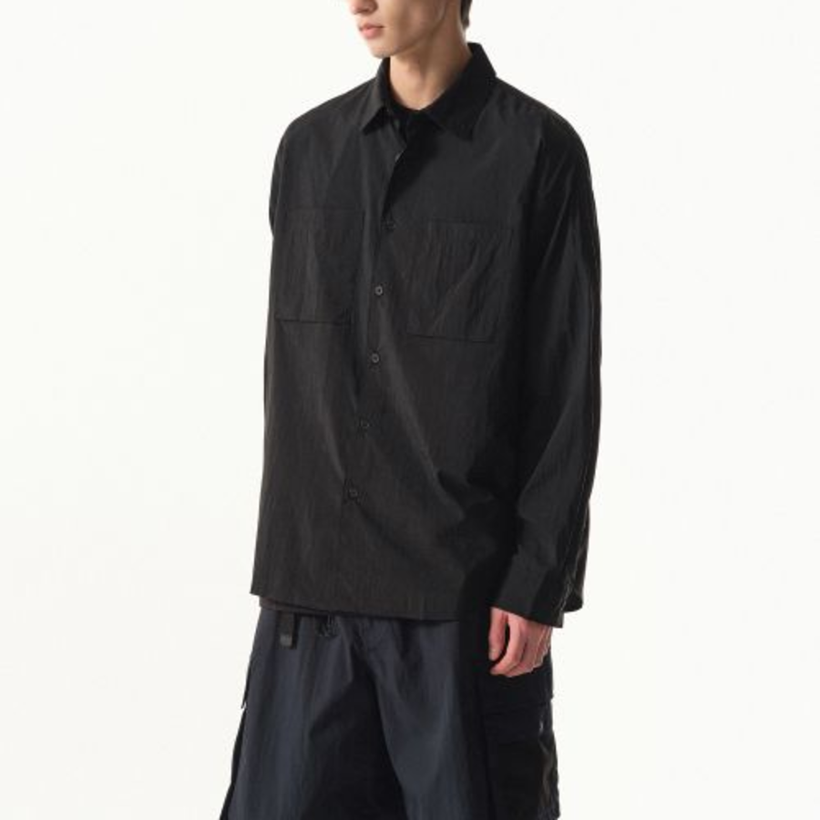 Musinsa Standard City Leisure Lightweight Nylon Oversized Shirt – Black