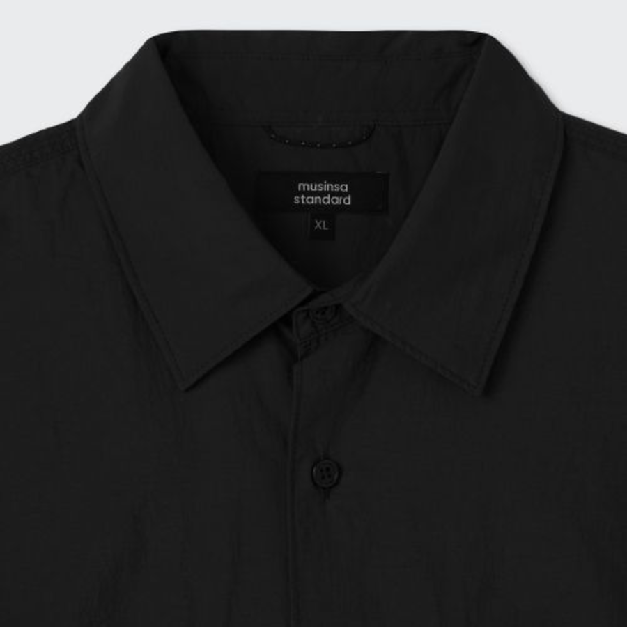 Musinsa Standard City Leisure Lightweight Nylon Oversized Shirt – Black
