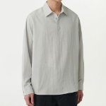 Musinsa Standard Relaxed Linen-Like Tunic Shirt – Light Grey