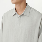 Musinsa Standard Relaxed Linen-Like Tunic Shirt – Light Grey