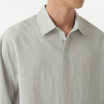 Musinsa Standard Relaxed Linen-Like Tunic Shirt – Light Grey