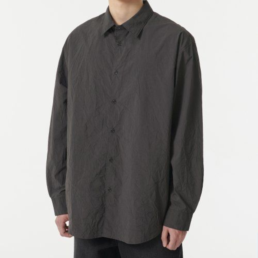 Musinsa Standard Relaxed Nylon Crease Shirt – Gunmetal