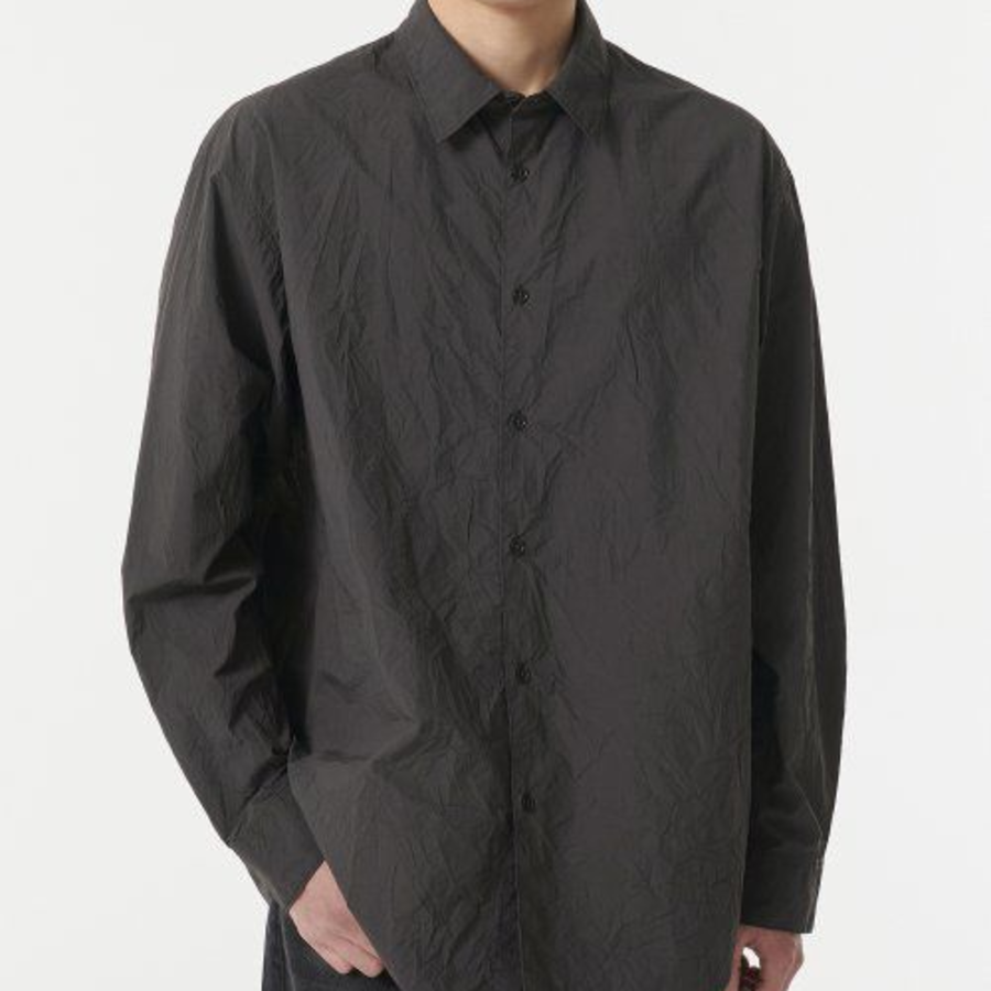 Musinsa Standard Relaxed Nylon Crease Shirt – Gunmetal