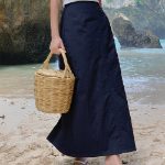 Лёгкая длинная юбка с разрезом из нейлона