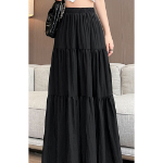 Многослойная длинная юбка с пышными ярусами и эластичным поясом