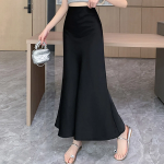 Атласная юбка-русалка макси-длины