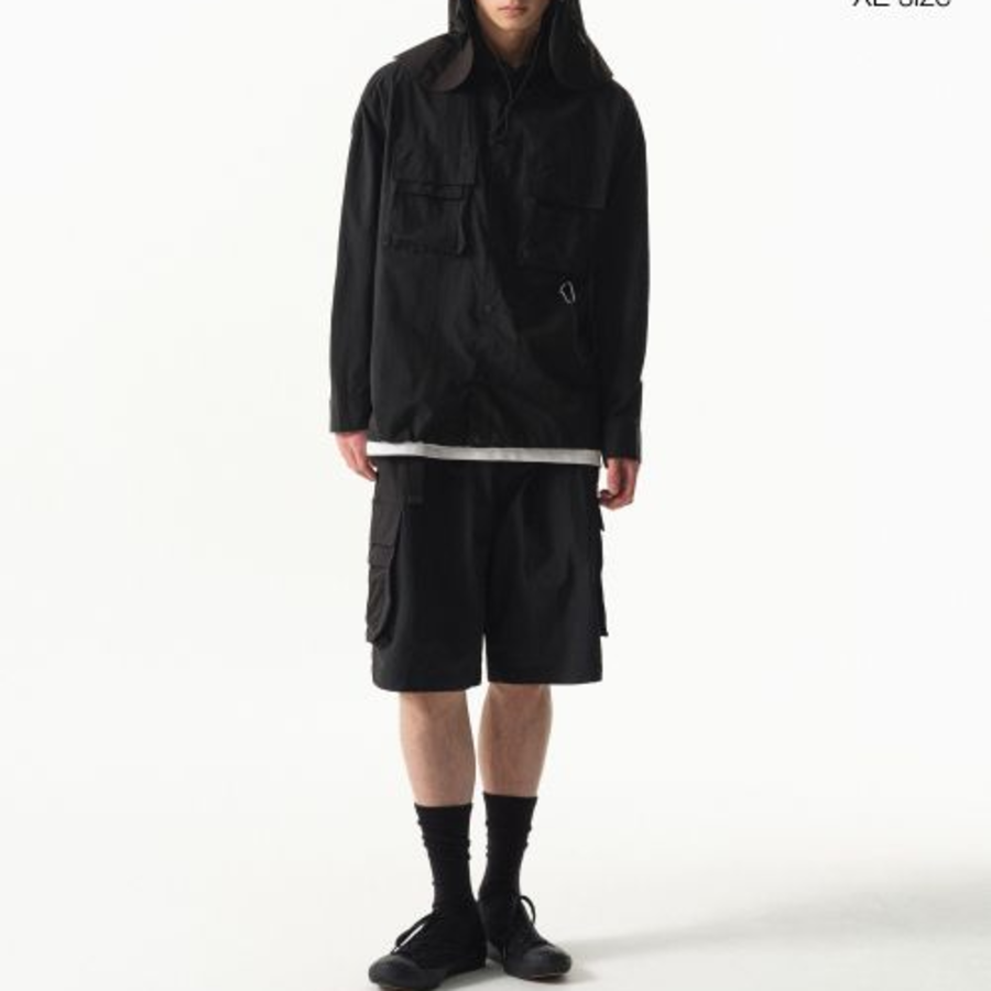 Musinsa Standard City Leisure Ripstop Oversized Cargo Shirt – Black