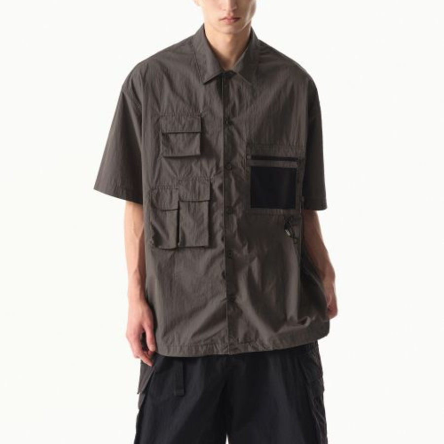 Musinsa Standard City Leisure CN Oversized Multi Pocket Short Sleeve Shirt – Dark Grey