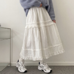 Длинная юбка с оборками, кружевом и текстурой «попкорн»