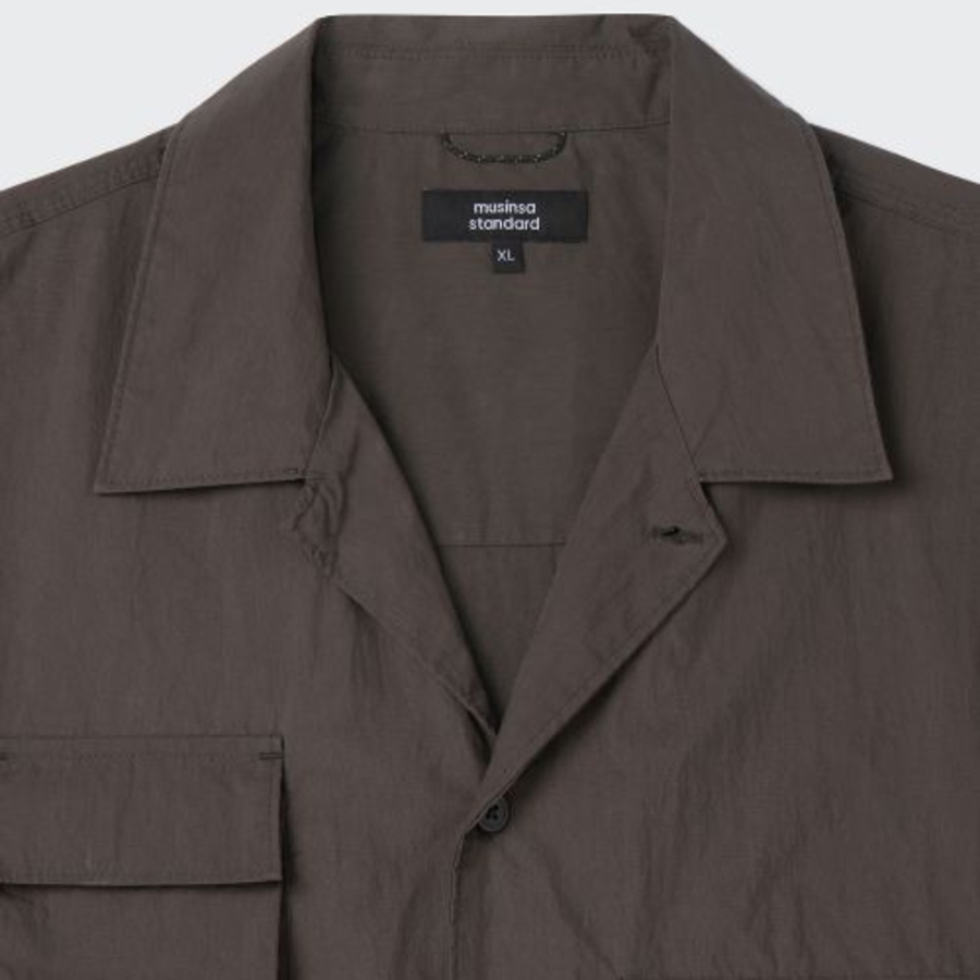 Musinsa Standard City Leisure CN Oversized Multi Pocket Short Sleeve Shirt – Dark Grey