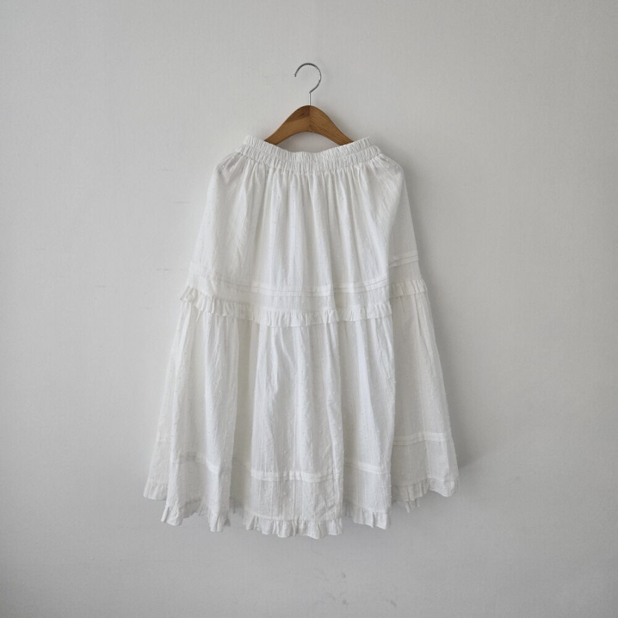 Длинная юбка с оборками, кружевом и текстурой «попкорн»