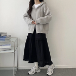 Длинная юбка с оборками, кружевом и текстурой «попкорн»