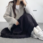 Длинная юбка с оборками, кружевом и текстурой «попкорн»