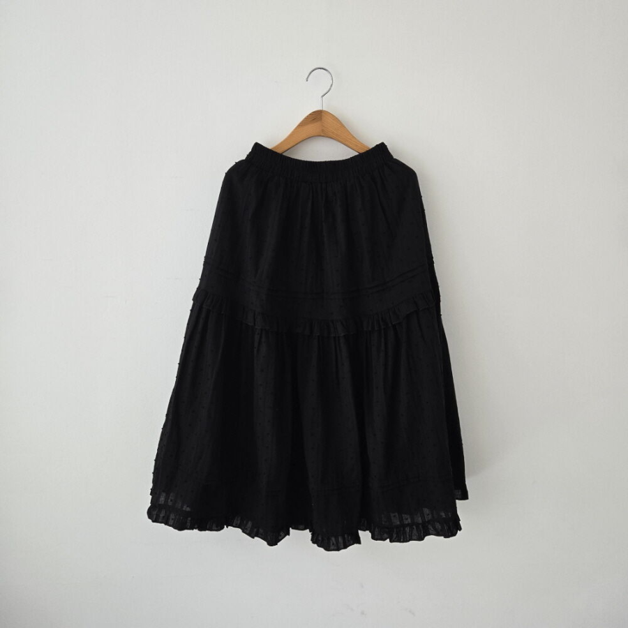 Длинная юбка с оборками, кружевом и текстурой «попкорн»