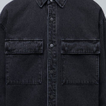 Musinsa Standard Oversized Double Pocket Denim Shirt – Black