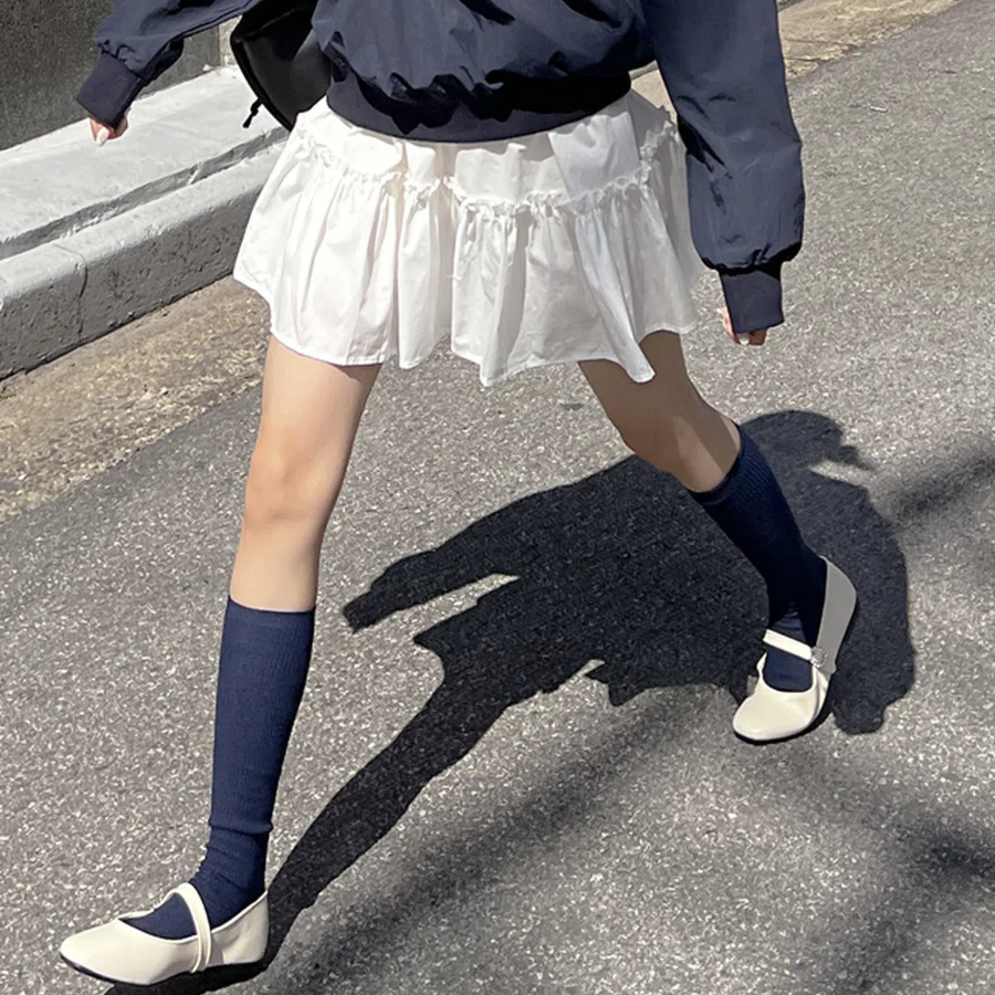 Мини-юбка с оборками в стиле капкан А-силуэта